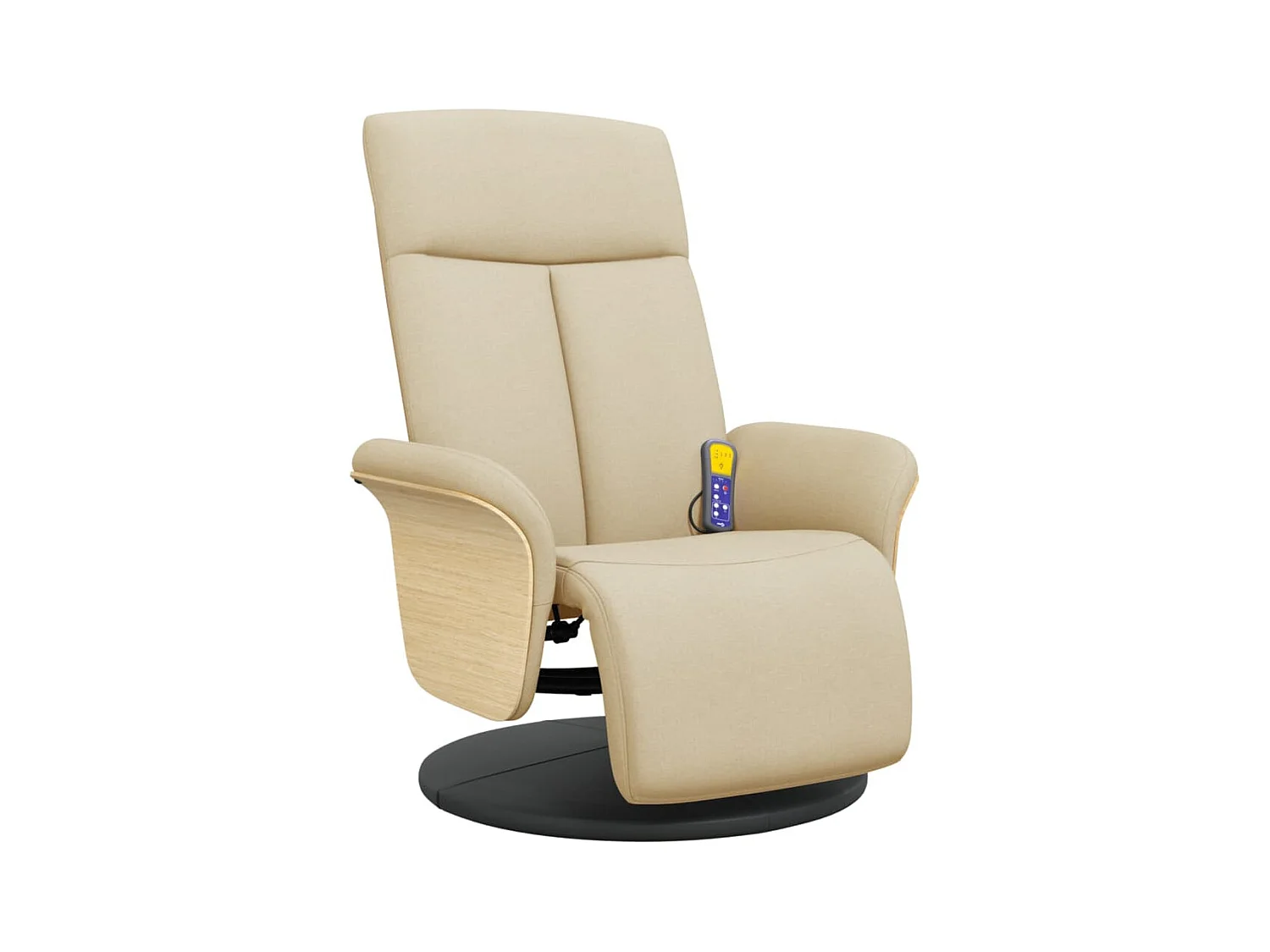 Fauteuil inclinable-Chaise-Fauteuil salon de massage avec repose-pieds crème tissu SHL5412