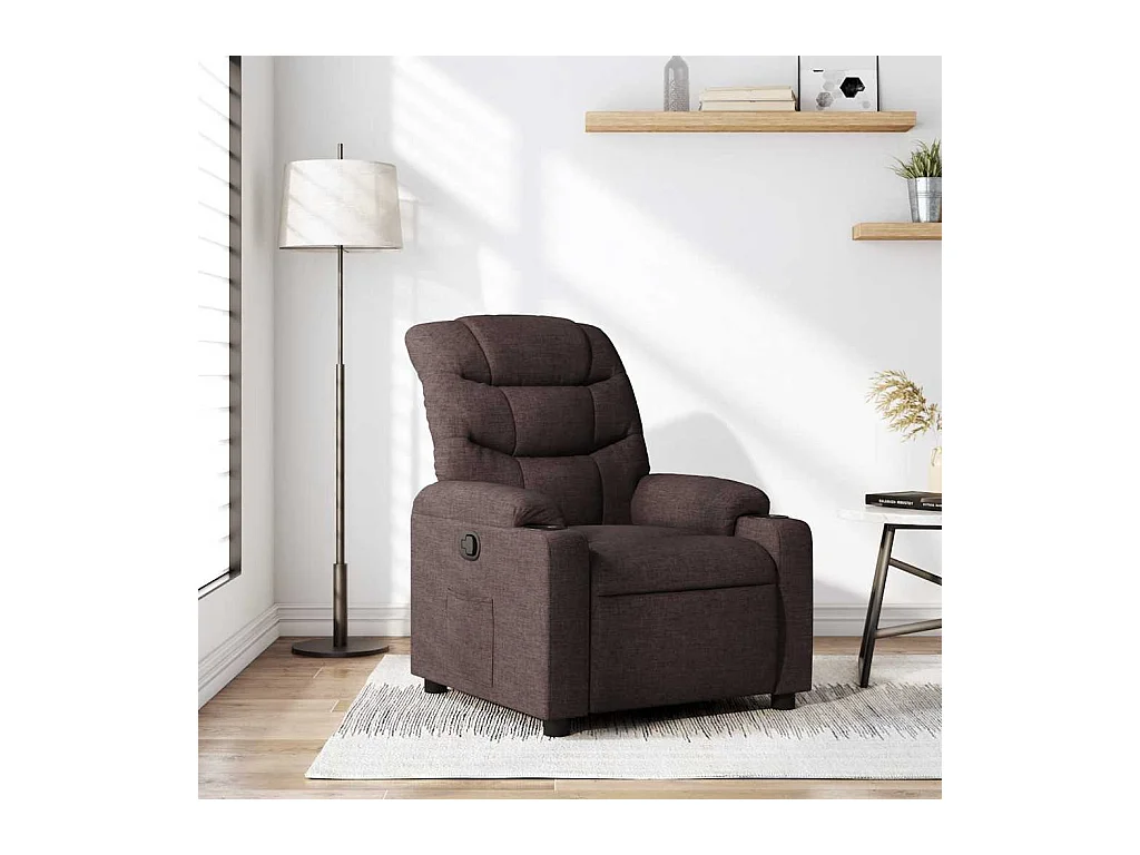 Sillón de relax | Silla | Sillón reclinable de tela marrón oscuro SHL7081