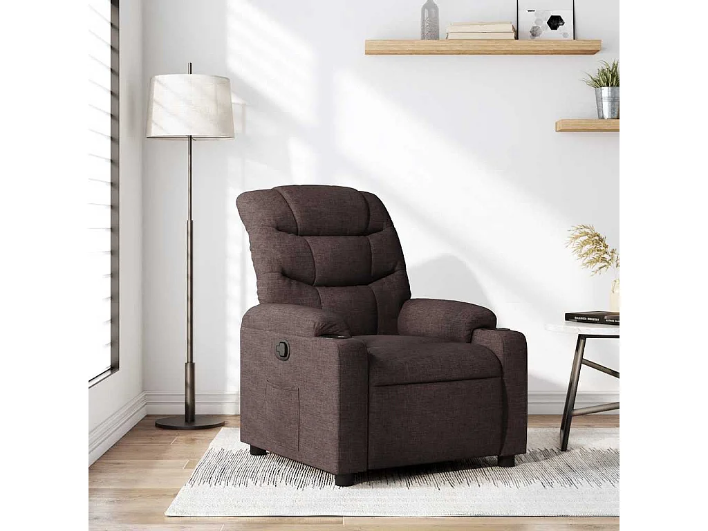 Relaxsessel | Lounge Sessel für Wohnzimmer Dunkelbraun Stoff SHL98537