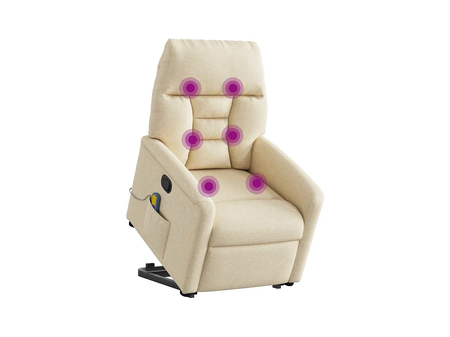 Silla de masaje reclinable de pie de tela color crema SHL2751