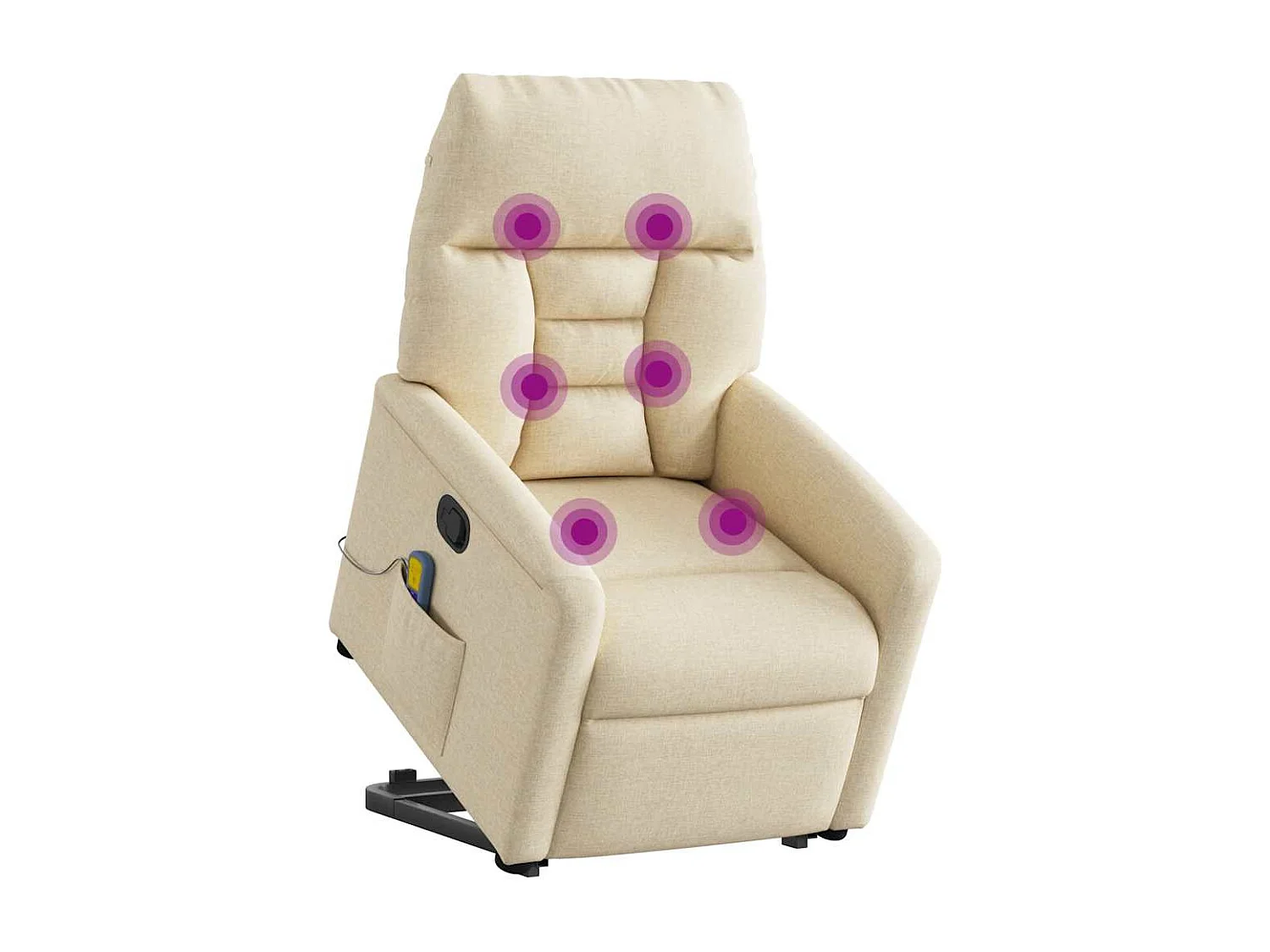 Massagesessel mit Aufstehhilfe | Relaxsessel Creme Stoff SHL48993