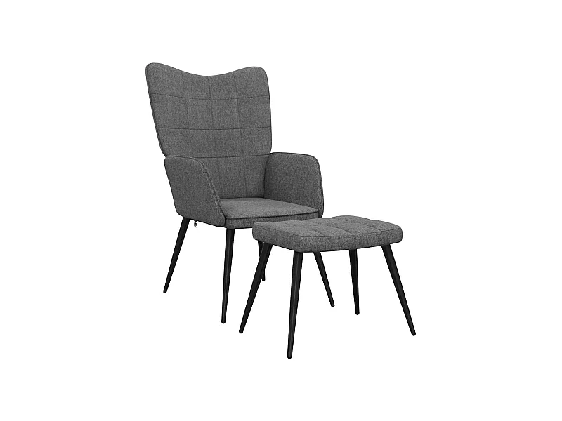 Sillón de relax | Silla de relax con taburete tela gris oscuro SHL2840
