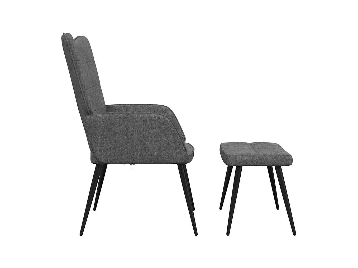 Sillón de relax | Silla de relax con taburete tela gris oscuro SHL2840