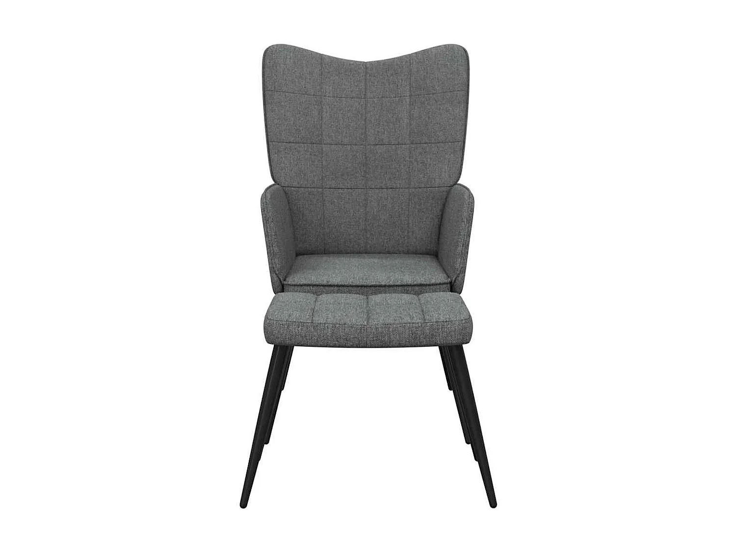 Relaxsessel mit Hocker | Lounge Sessel Dunkelgrau Stoff SHL85858