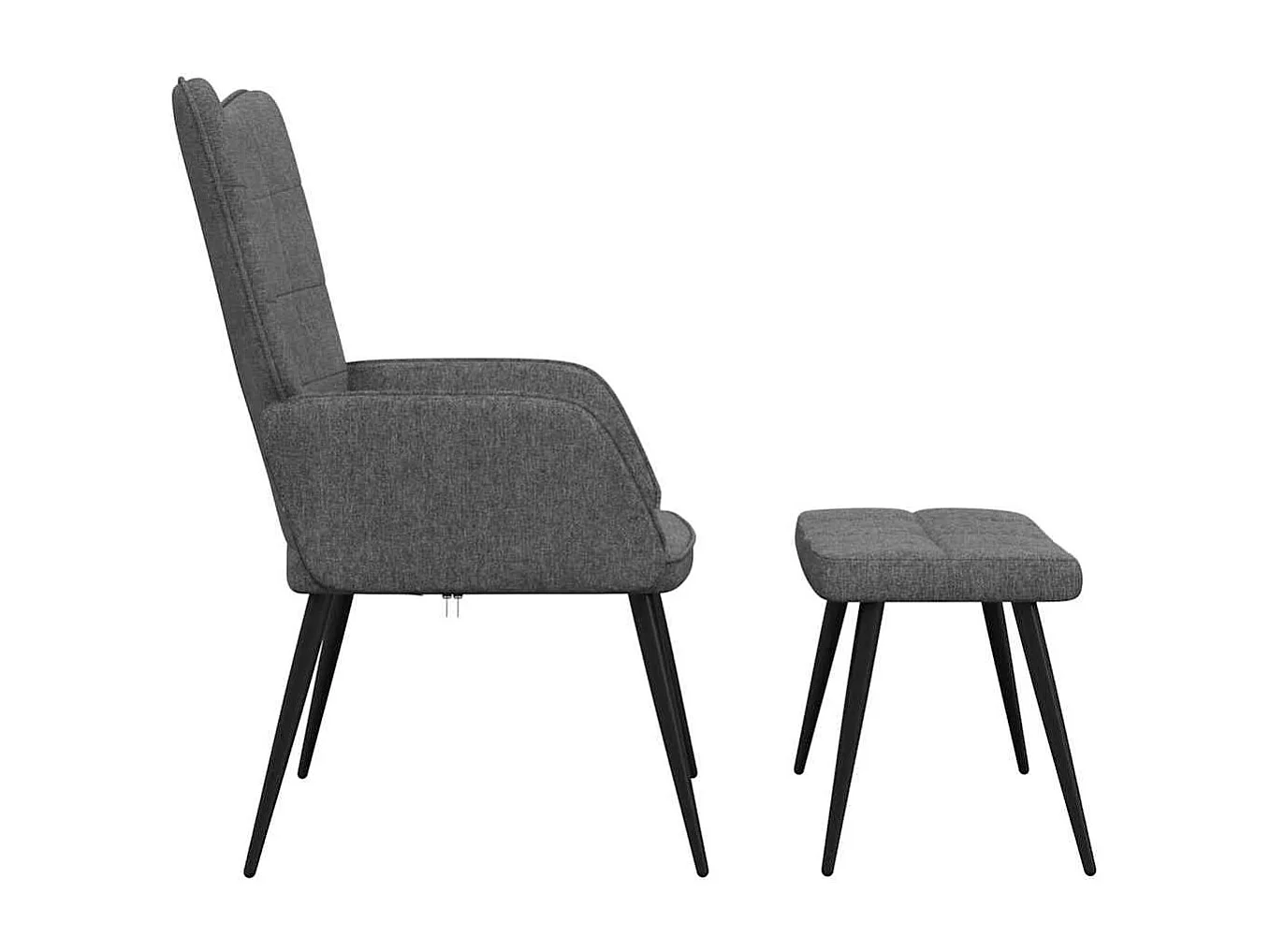 Relaxsessel mit Hocker | Lounge Sessel Dunkelgrau Stoff SHL85858