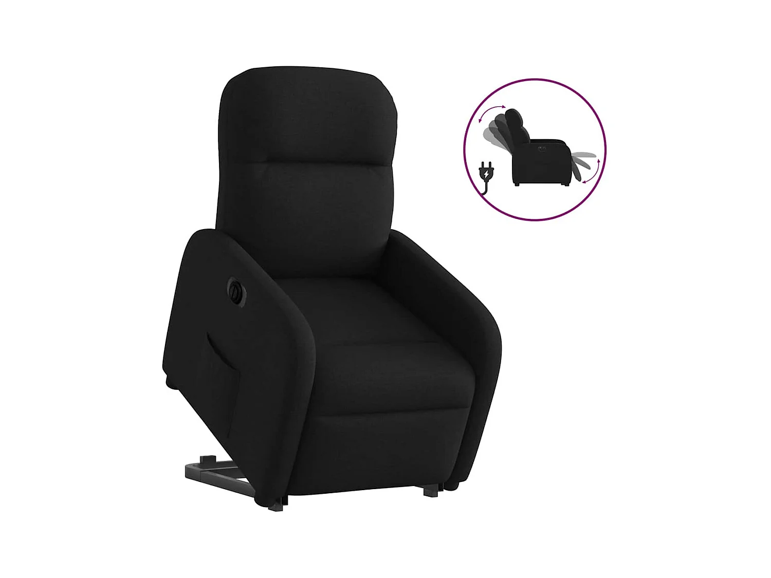 Silla de relax | Sillón eléctrico reclinable elevable de tela negro SHL3340