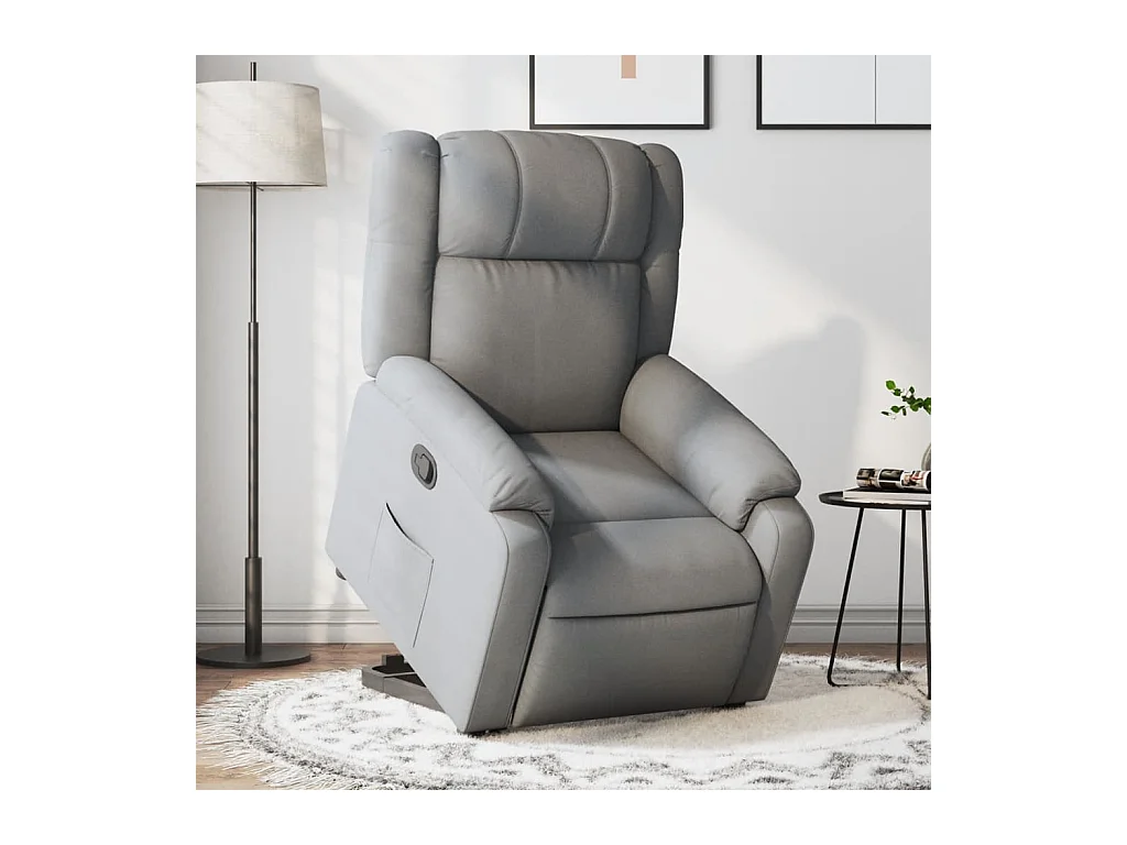 Poltrona Confortável | Poltrona reclinável elevatória tecido cinzento-claro SHL326594