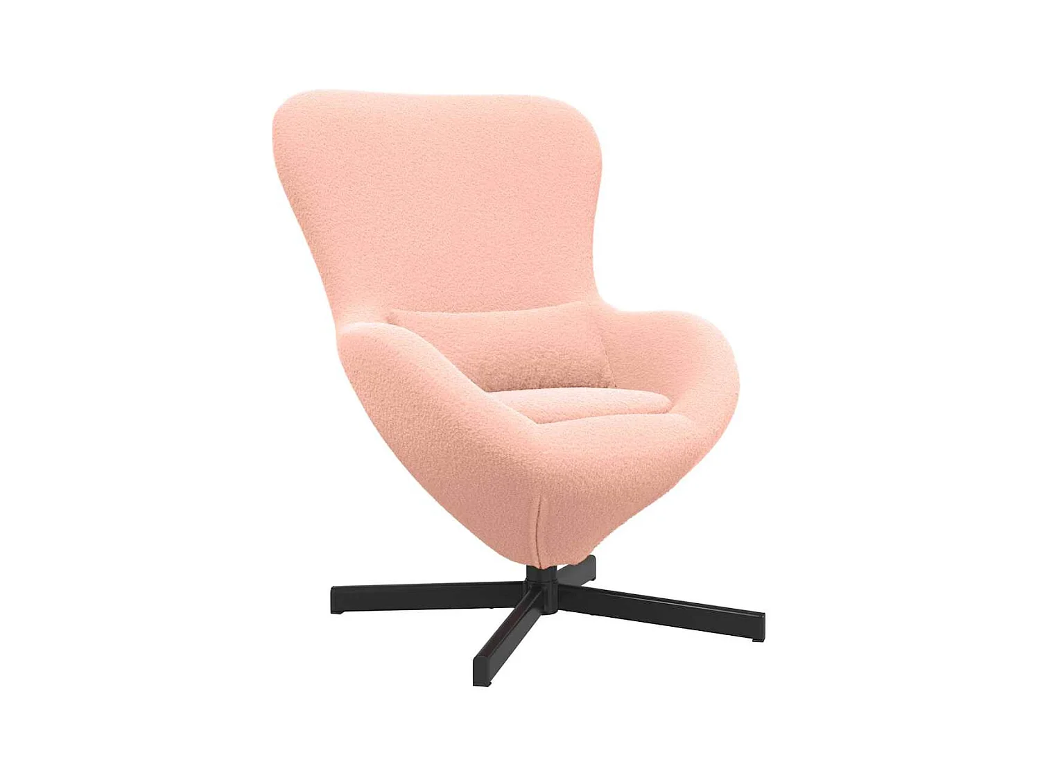 Sillón de relax | Sillón huevo Rosa 63x73x90 cm Tejido parecido a lana rizada SHL3230