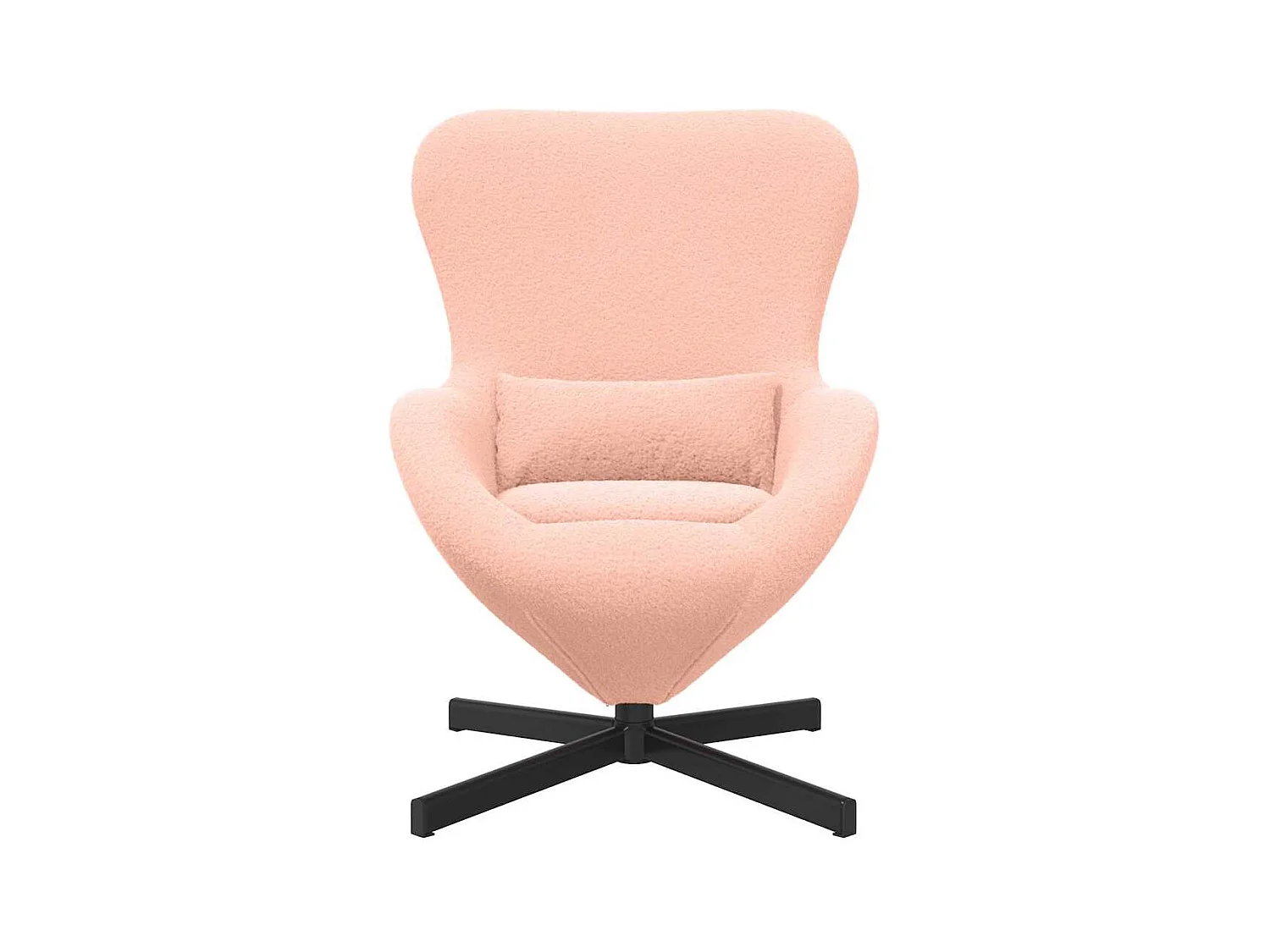 Sillón de relax | Sillón huevo Rosa 63x73x90 cm Tejido parecido a lana rizada SHL3230