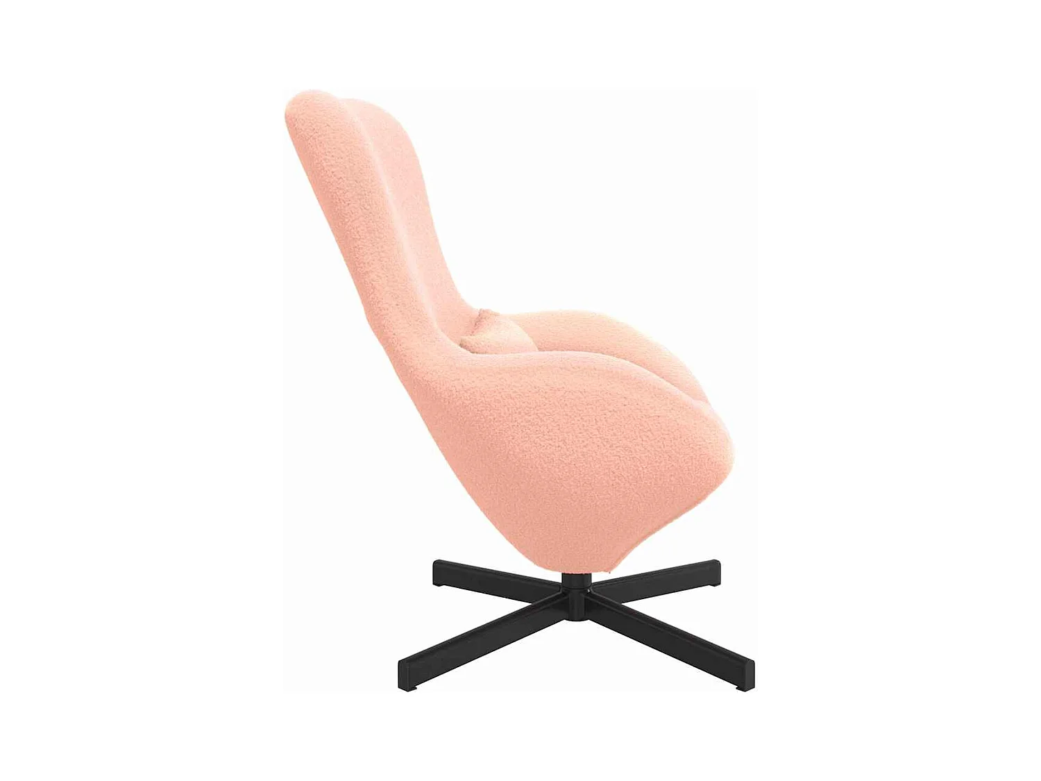 Sillón de relax | Sillón huevo Rosa 63x73x90 cm Tejido parecido a lana rizada SHL3230