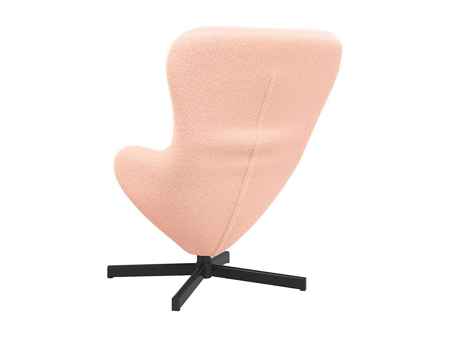 Sillón de relax | Sillón huevo Rosa 63x73x90 cm Tejido parecido a lana rizada SHL3230