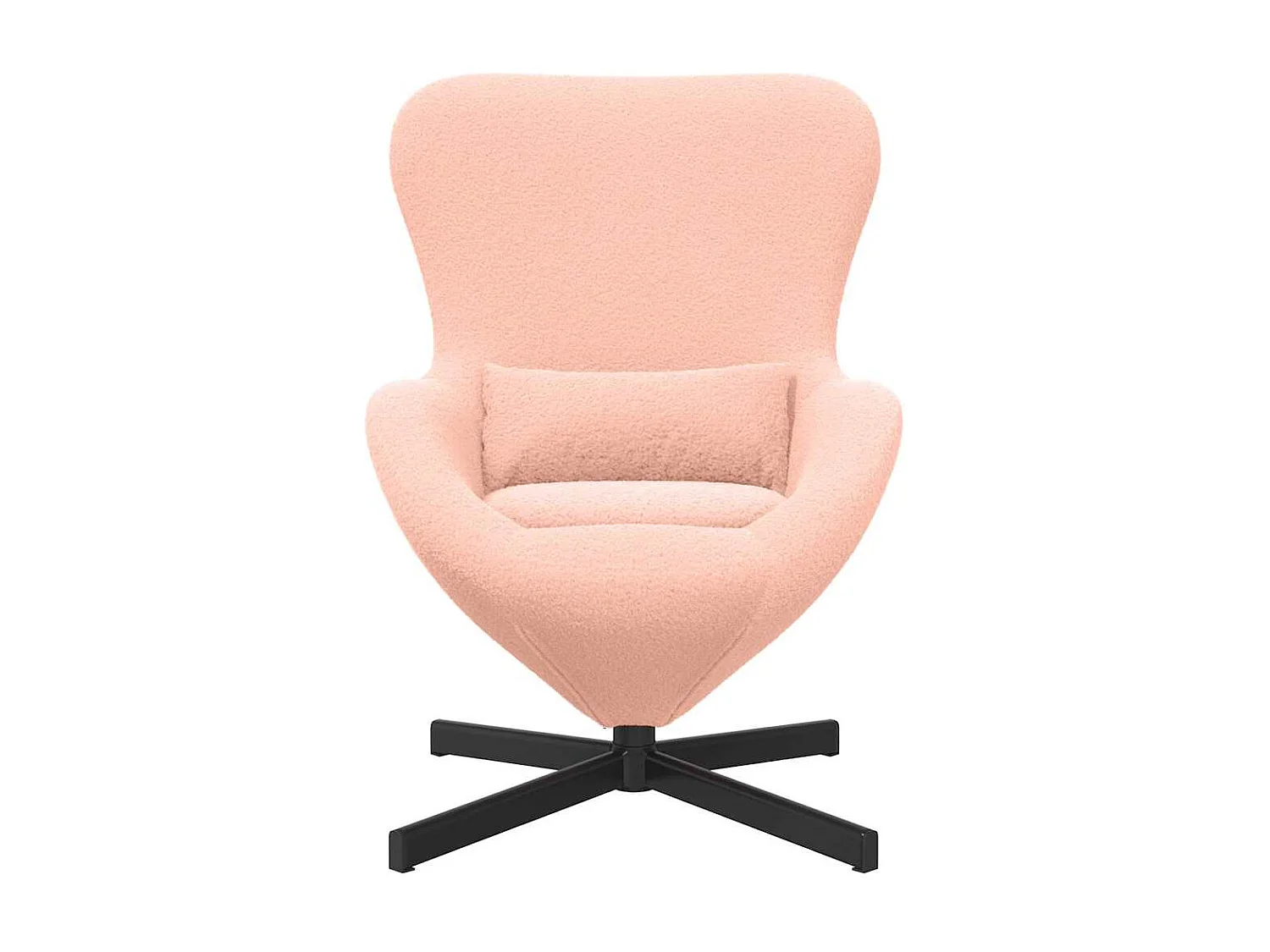 Chaise de Salon-Fauteuil œuf Rose Tissu ressemblant à de la laine bouclée SHL5225