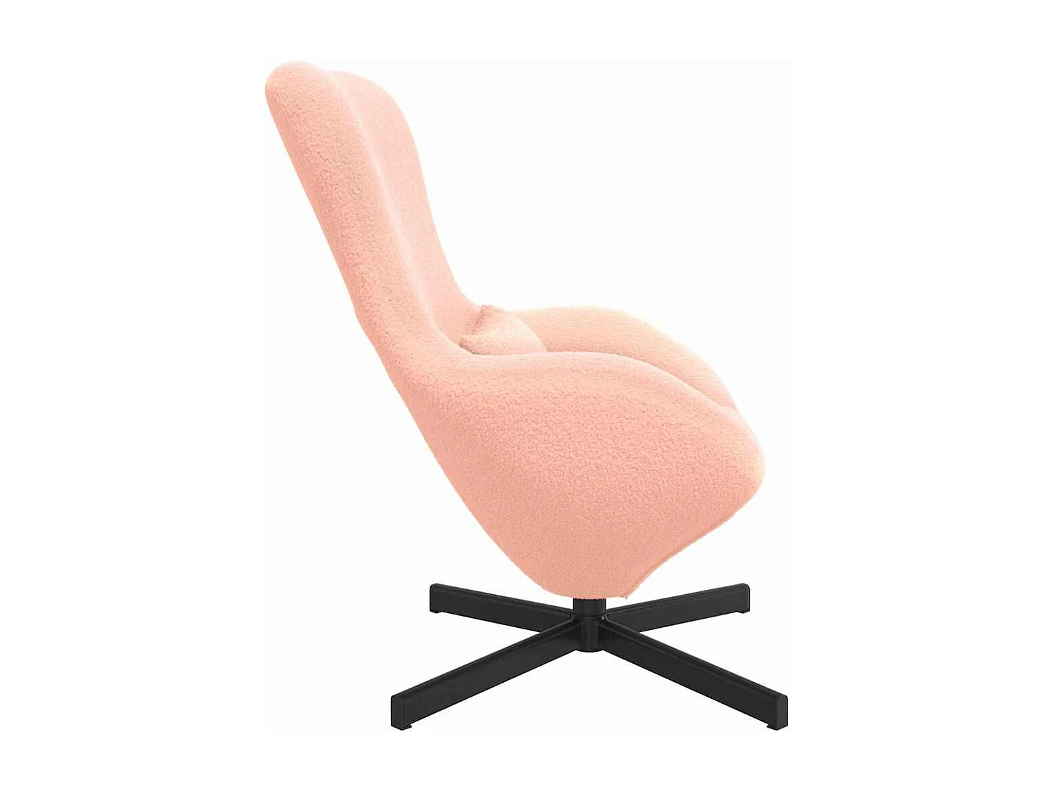 Chaise de Salon-Fauteuil œuf Rose Tissu ressemblant à de la laine bouclée SHL5225