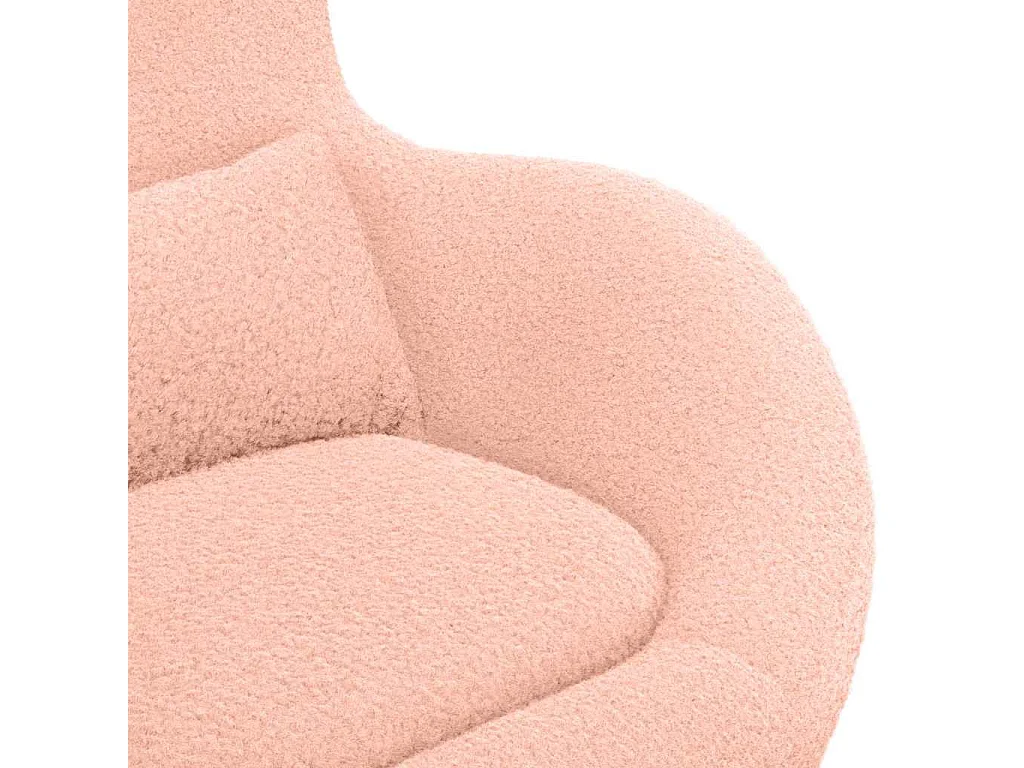 Chaise de Salon-Fauteuil œuf Rose Tissu ressemblant à de la laine bouclée SHL5225