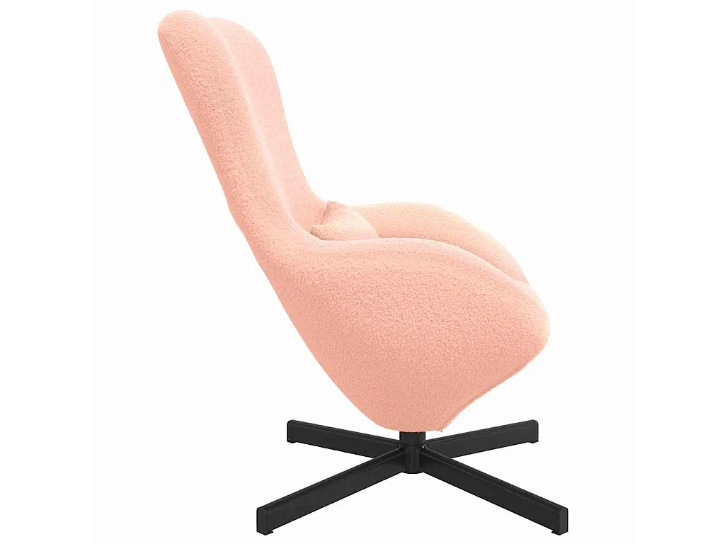Chaise de Salon-Fauteuil œuf Rose Tissu ressemblant à de la laine bouclée SHL5225