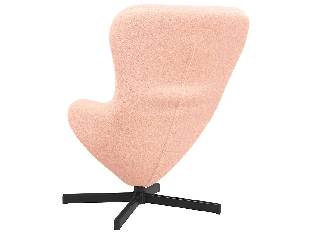 Chaise de Salon-Fauteuil œuf Rose Tissu ressemblant à de la laine bouclée SHL5225