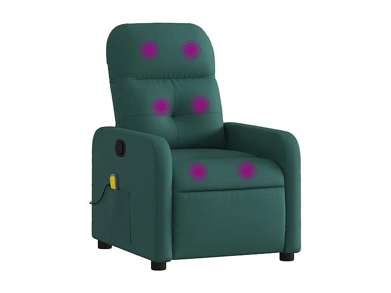 Fauteuil inclinable-Chaise de relax-Fauteuil de Massage vert foncé tissu SHL1717