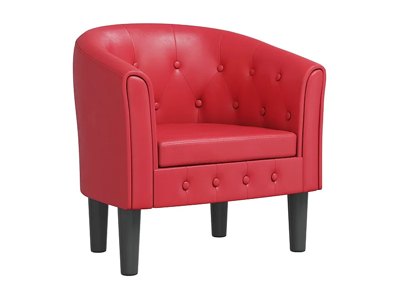 Sillón de salón cuero sintético rojo SHL3911