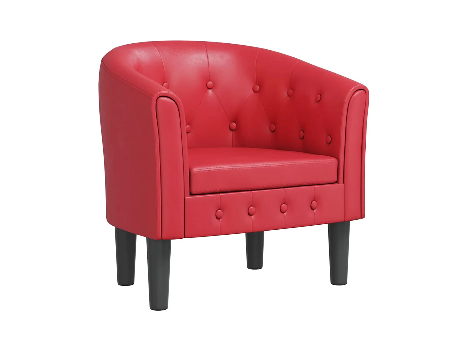 Sillón de salón cuero sintético rojo SHL3911