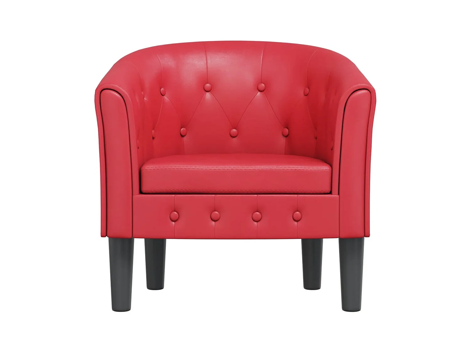 Sillón de salón cuero sintético rojo SHL3911