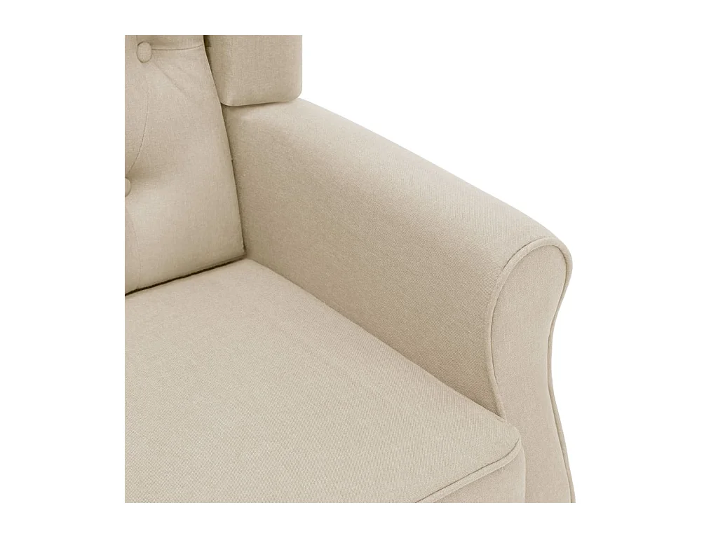 Fauteuil salon-Chaise de relax-Fauteuil avec repose-pied Crème Tissu SHL1366