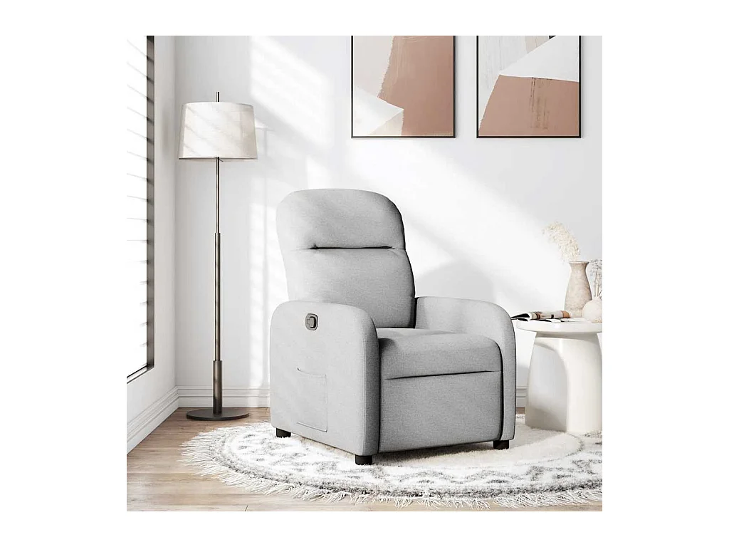 Fauteuil inclinable-Chaise de relax-Fauteuil TV gris nuage tissu SHL4108