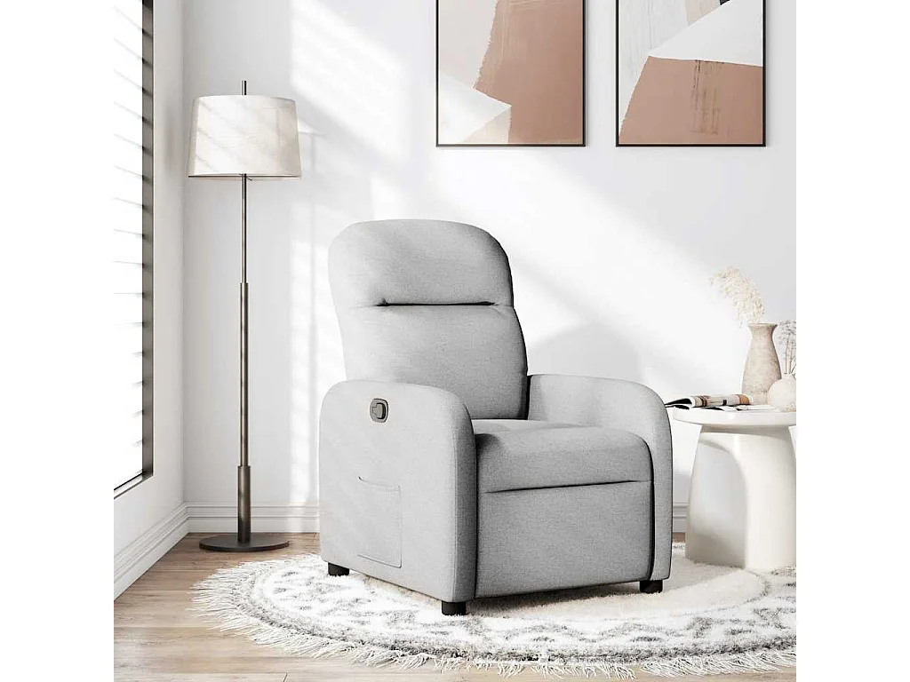 Fauteuil inclinable-Chaise de relax-Fauteuil TV gris nuage tissu SHL4108