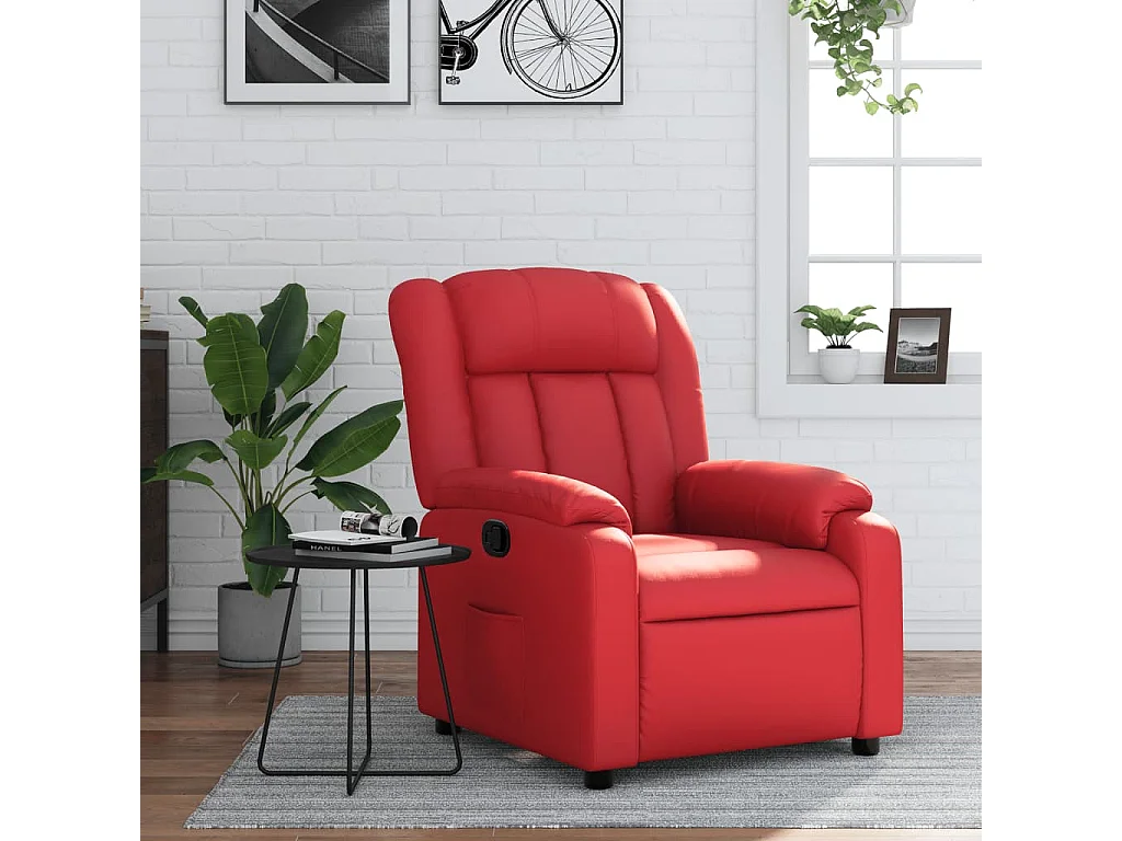 Relaxsessel | Lounge Sessel für Wohnzimmer Rot Kunstleder SHL85408