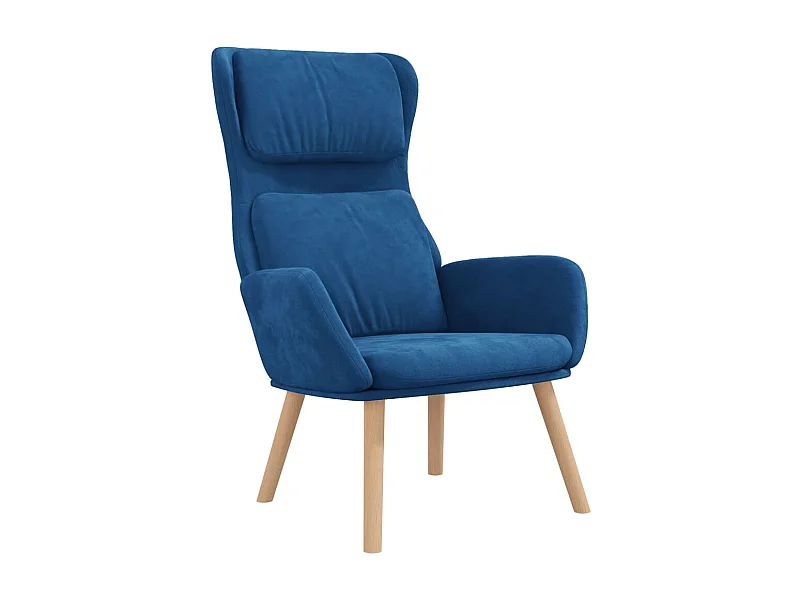 Relaxstoel | Fauteuil fluweel blauw
