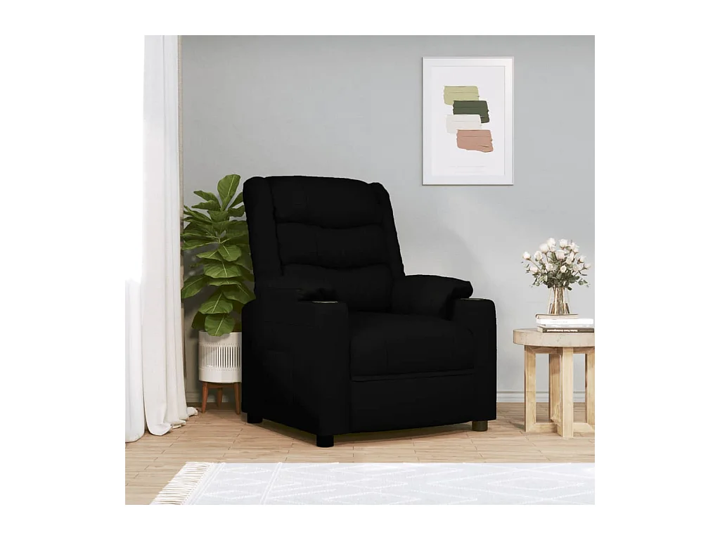 Relaxstoel | Fauteuil elektrisch verstelbaar kunstleer zwart