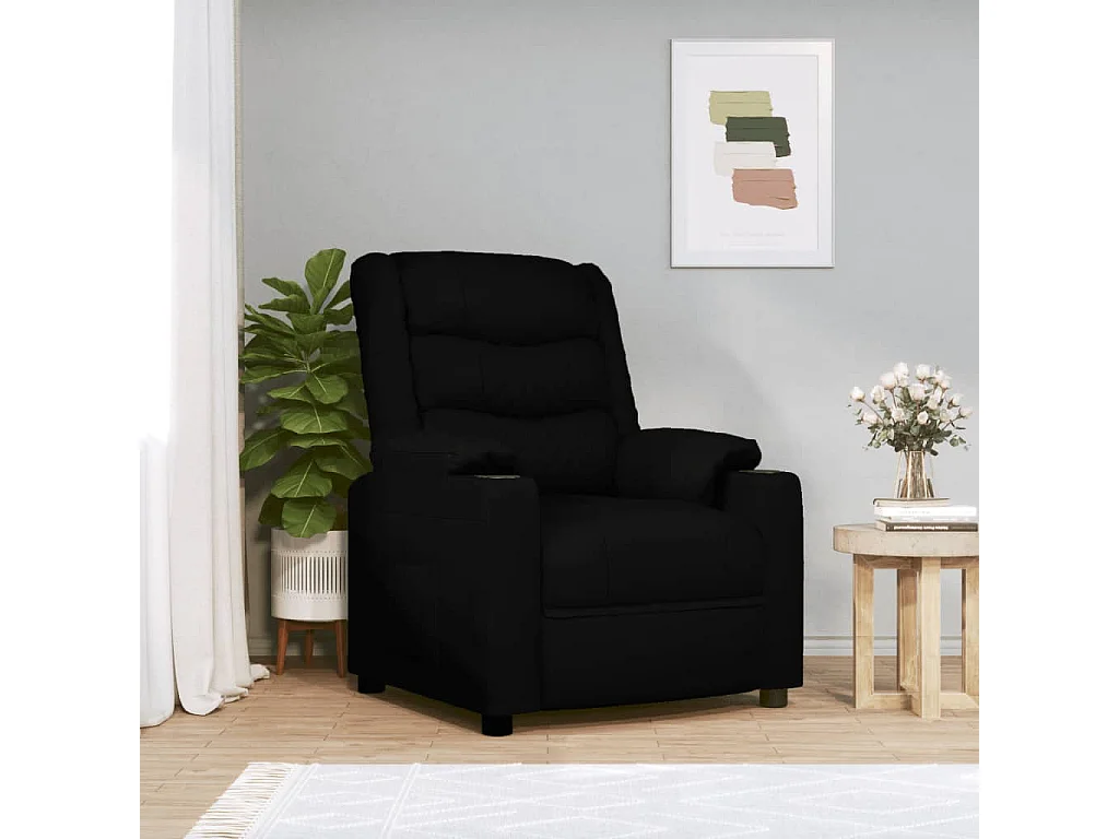 Fauteuil inclinable électrique-Chaise de relax-Fauteuil salon Noir Similicuir SHL3846