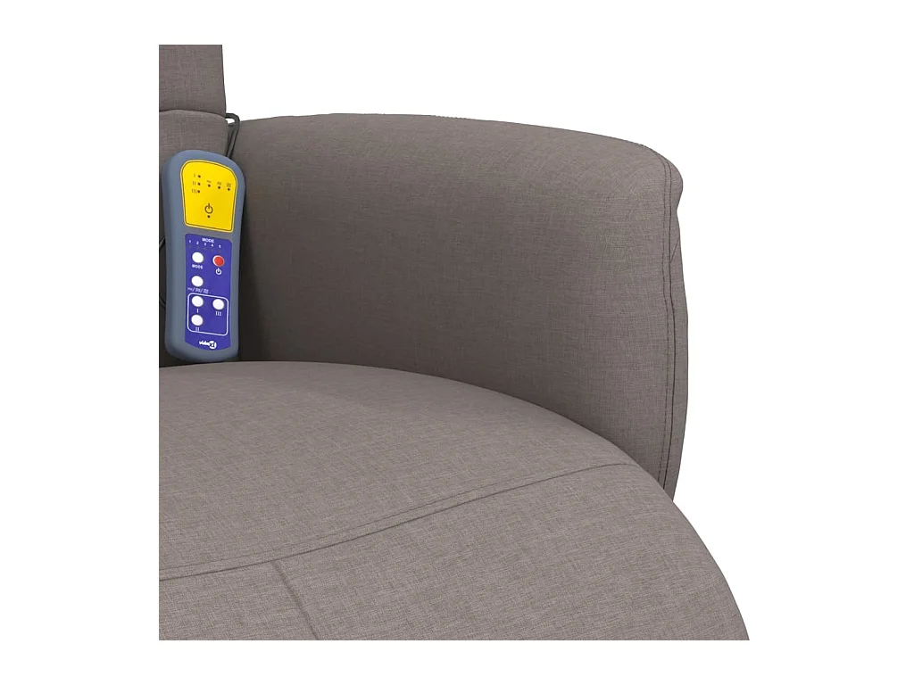 Sillón de relax | Sillón reclinable de masaje con reposapiés tela gris taupe SHL9044