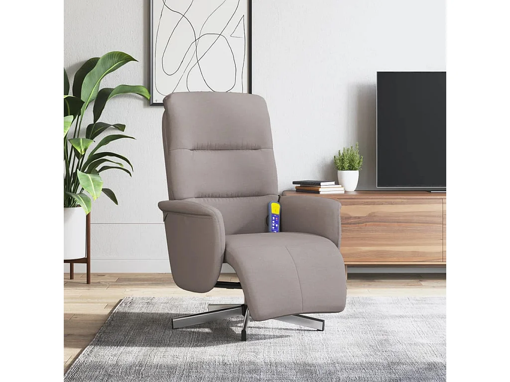 Massagesessel mit Fußteil Taupe Stoff SHL95949