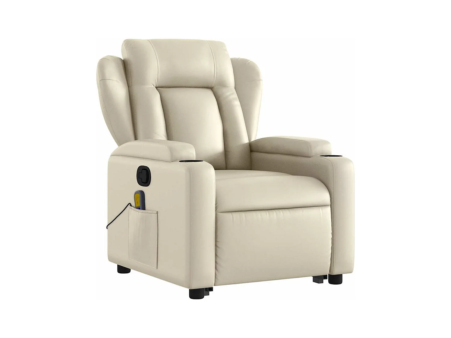 Sillón de relax | Sillón reclinable de masaje de pie cuero artificial color crema SHL5497