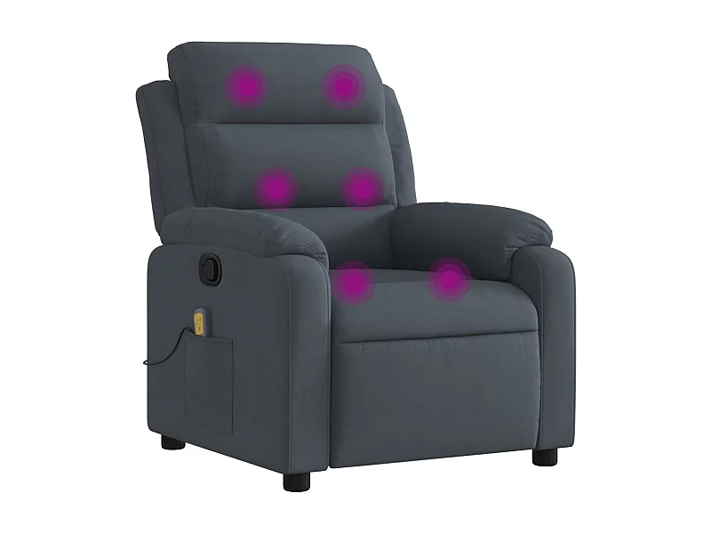 Fauteuil inclinable-Chaise de relax-Fauteuil de Massage gris foncé velours SHL4708