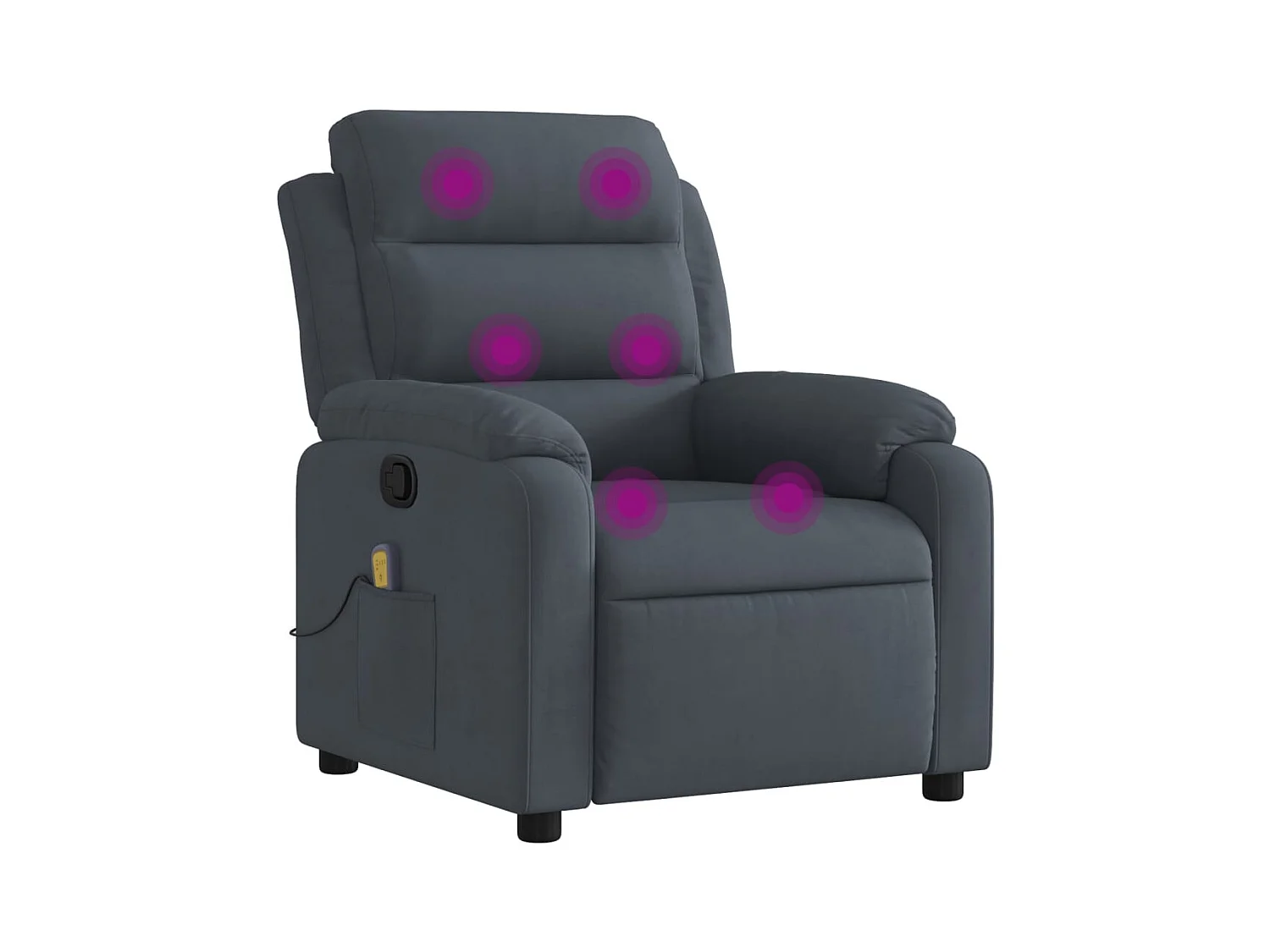 Fauteuil inclinable-Chaise de relax-Fauteuil de Massage gris foncé velours SHL4708