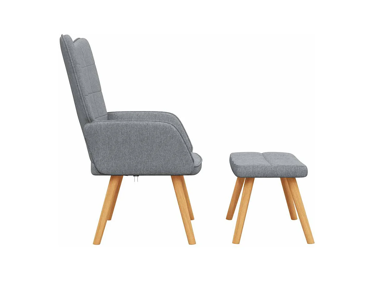 Sillón de relax | Silla de relax con taburete tela gris claro SHL5069