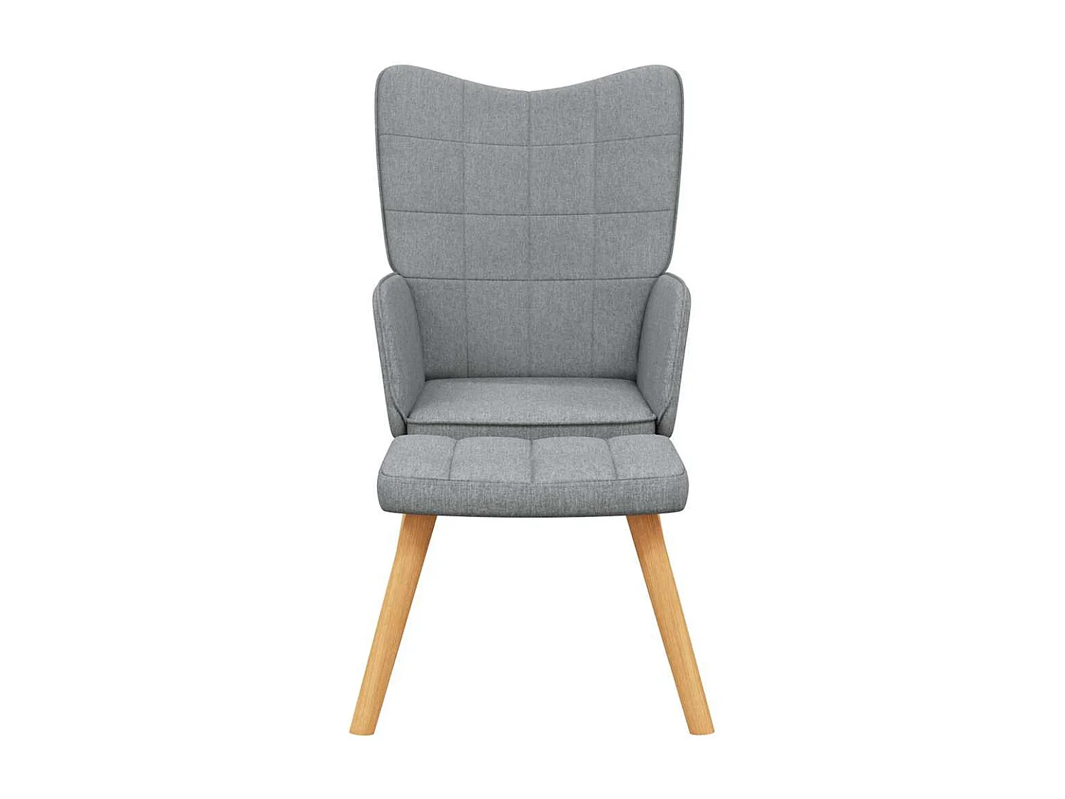 Chaise de relaxation moderne avec tabouret-Fauteuil de Salon Gris clair Tissu SHL5229