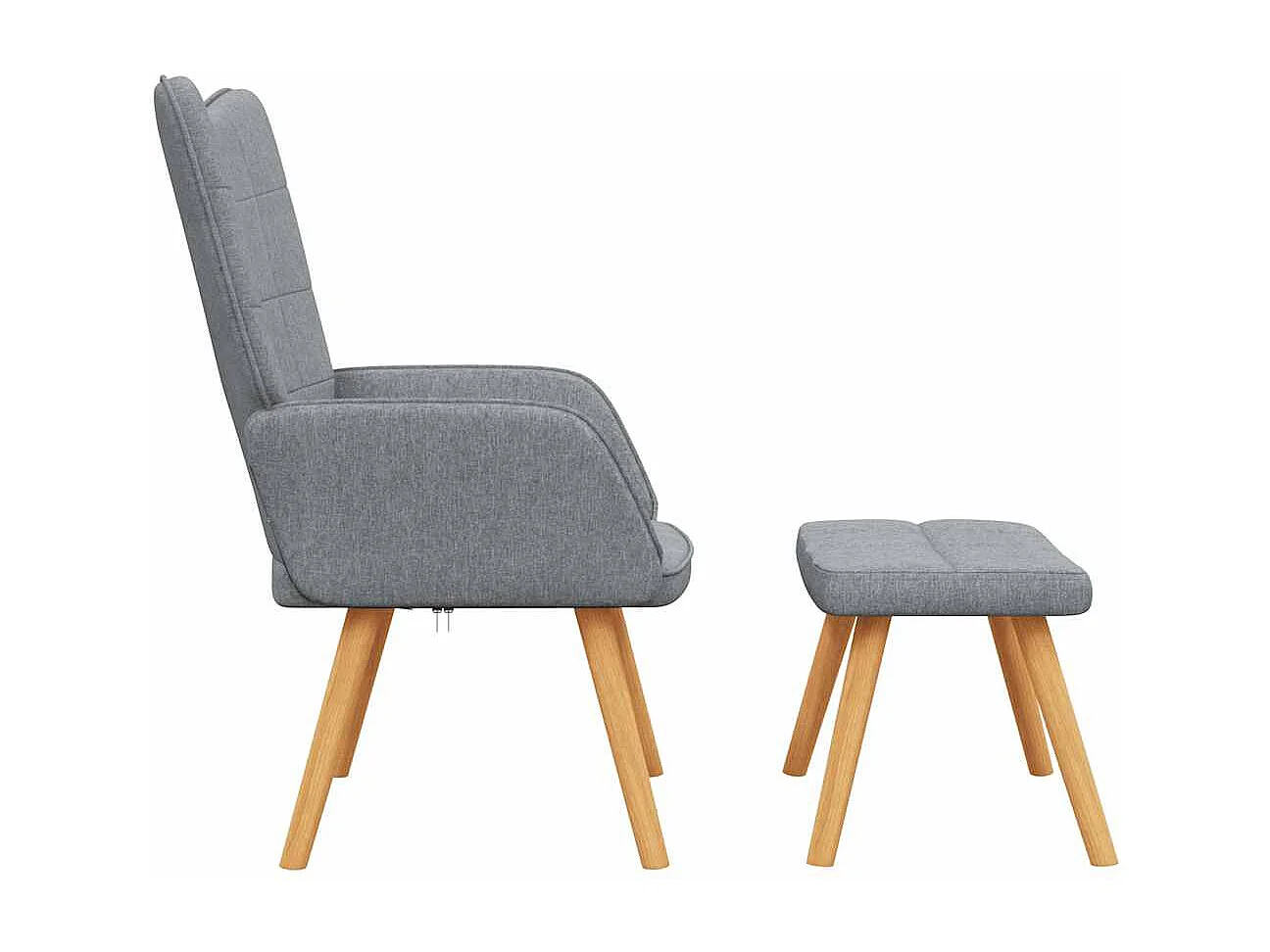 Chaise de relaxation moderne avec tabouret-Fauteuil de Salon Gris clair Tissu SHL5229