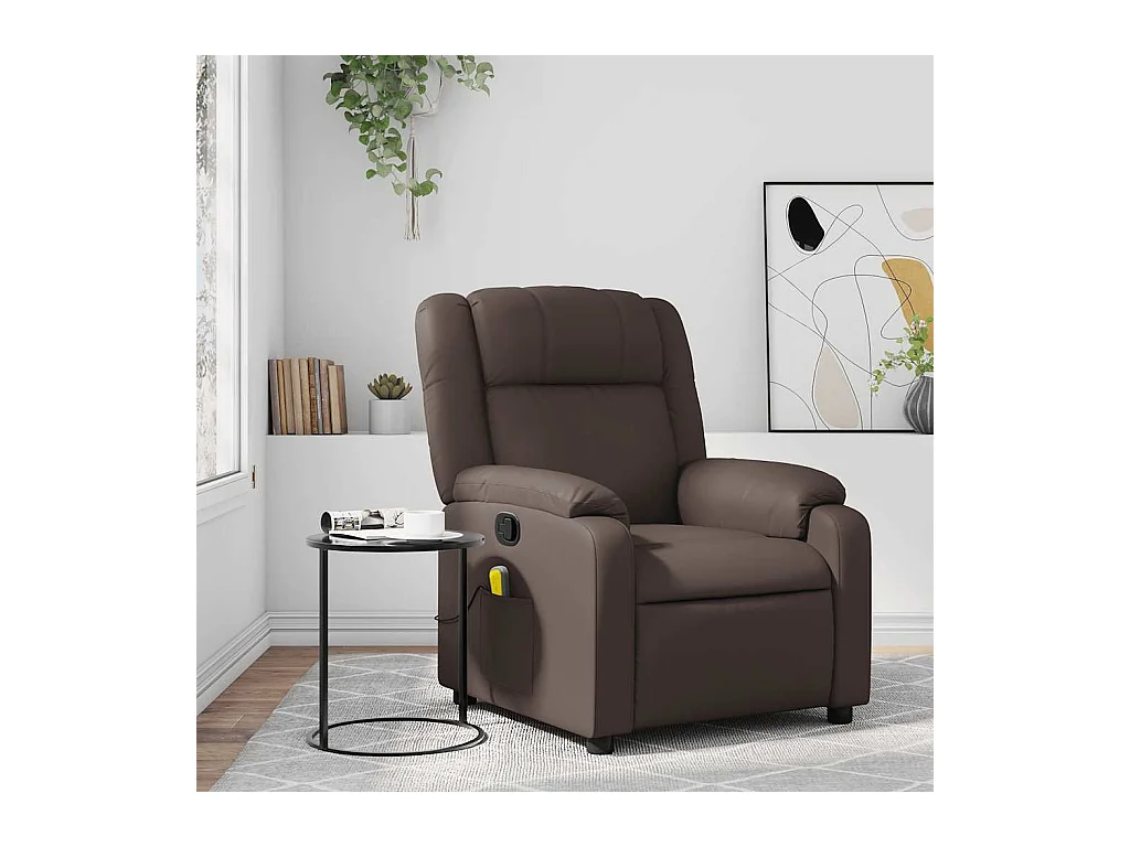 Sillón de salón | Silla | Sillón de masaje reclinable cuero sintético marrón SHL3257