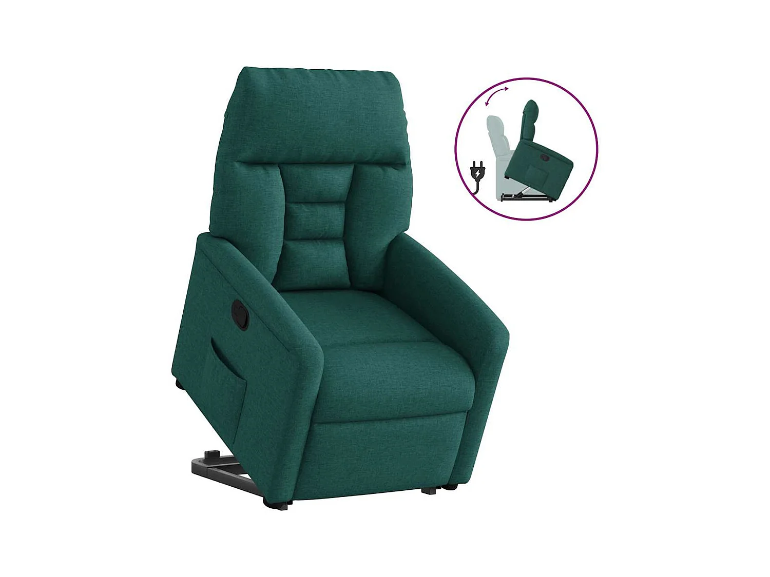 Sillón de relax | Silla | Sillón reclinable elevable tela verde oscuro SHL4660