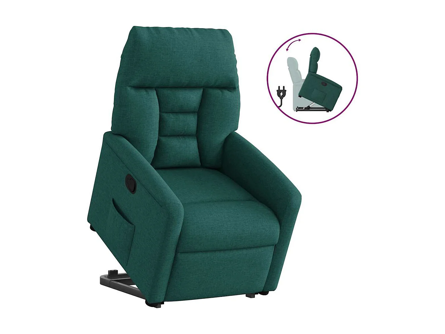 Fauteuil inclinable-Chaise de relax-Fauteuil TV vert foncé tissu SHL3916