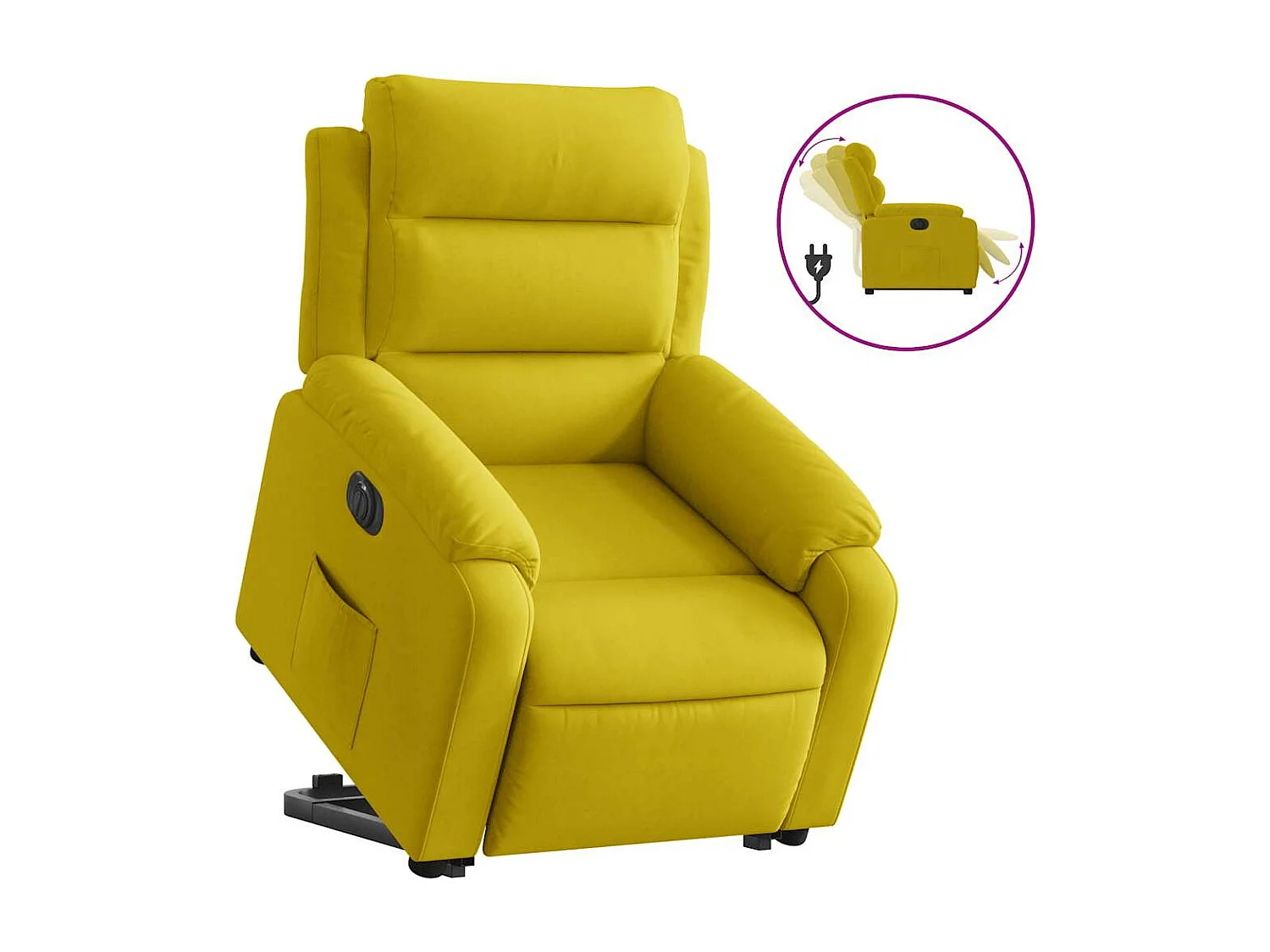 Relaxsessel mit Aufstehhilfe Elektrisch | Lounge Sessel indoor Gelb Samt SHL10663