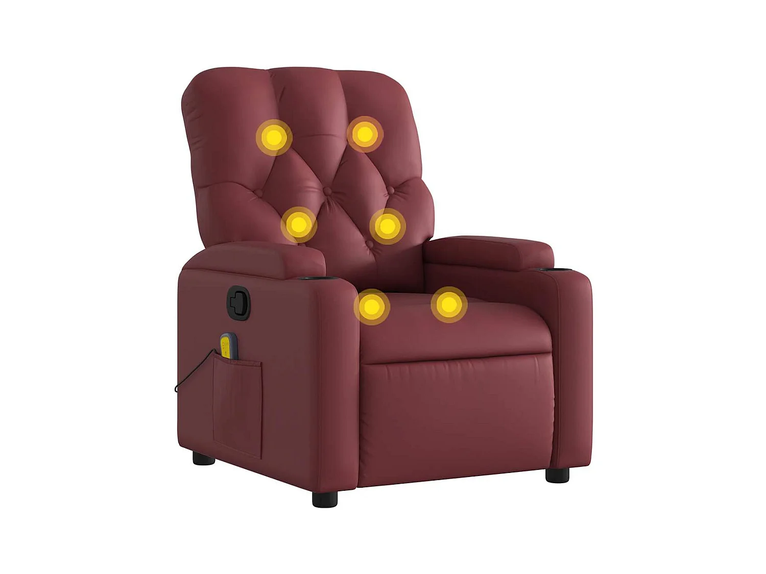 Fauteuil inclinable-Chaise de relax-Fauteuil de Massage Rouge bordeaux Similicuir SHL1499