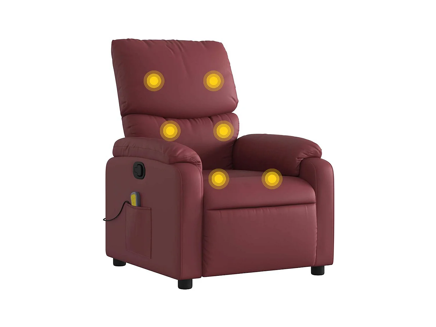 Fauteuil inclinable-Chaise de relax-Fauteuil de Massage Rouge bordeaux Similicuir SHL4031