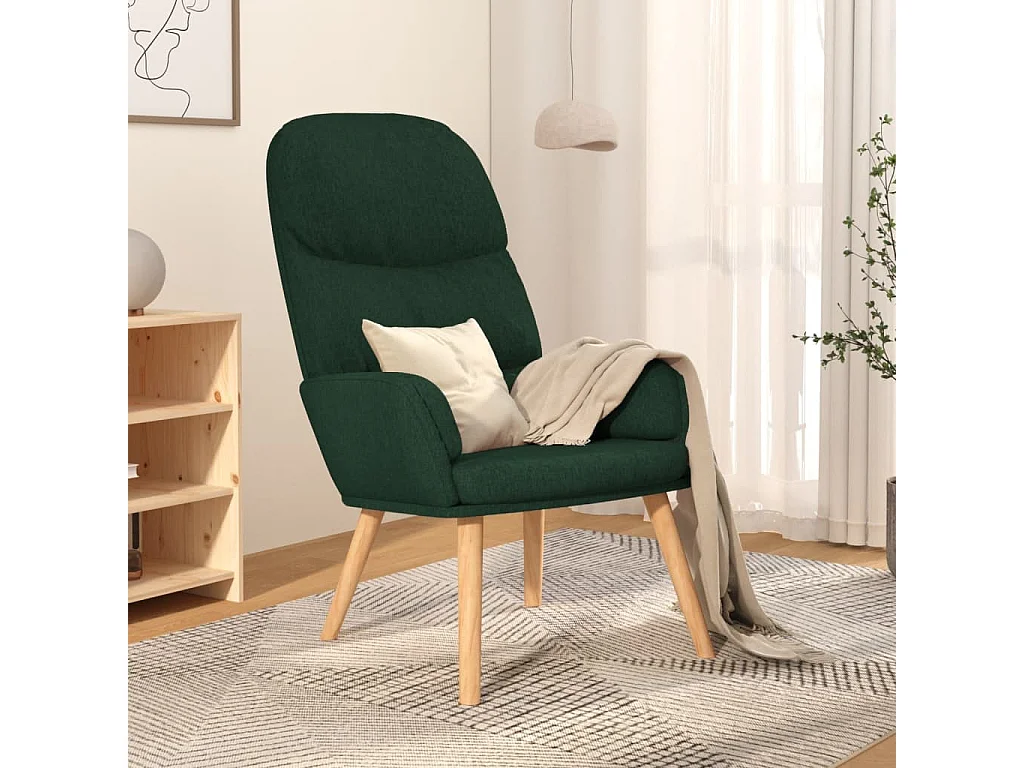 Sillón de relax | Silla de relax de tela verde oscuro SHL4840