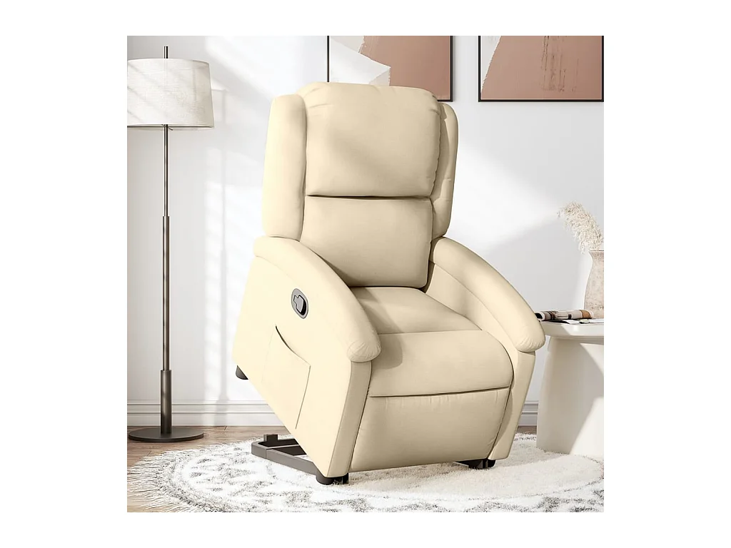 Sillón de relax | Sillón reclinable elevable de tela color crema SHL9740
