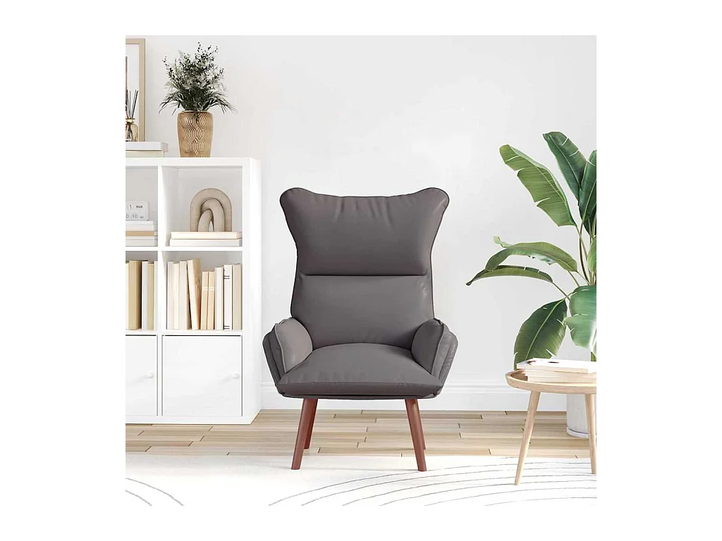Sillón de relax | Silla Relax | Sillón de salón Gris 69x74x93 cm Cuero sintético SHL5631
