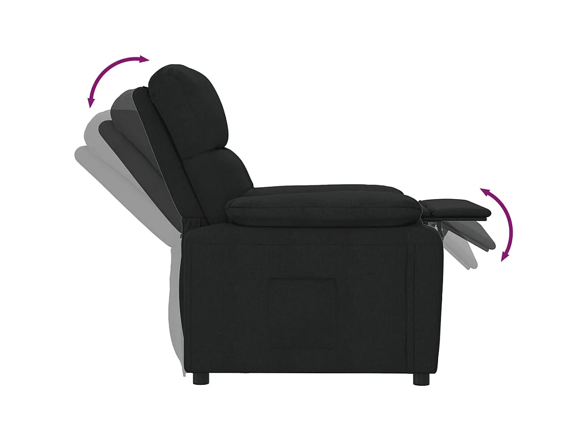 Sillón de relax | Silla | Sillón reclinable de tela negro SHL8724