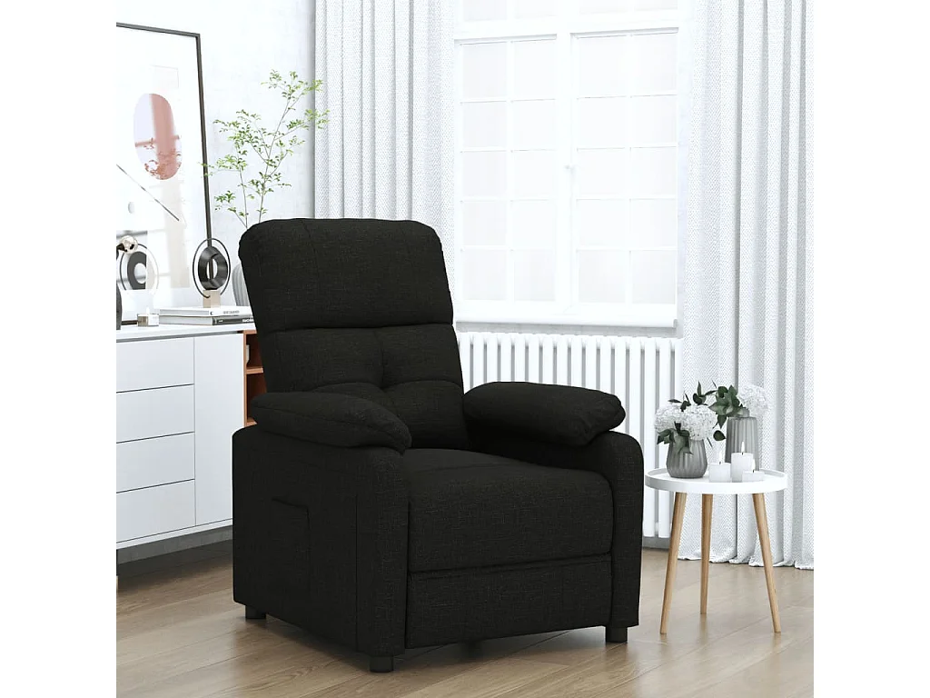 Relaxsessel | Lounge Sessel für Wohnzimmer Schwarz Stoff SHL96250